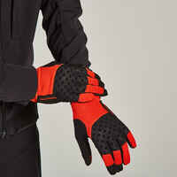 Guantes ciclismo mtb largos verano Rockrider St 500 rojos