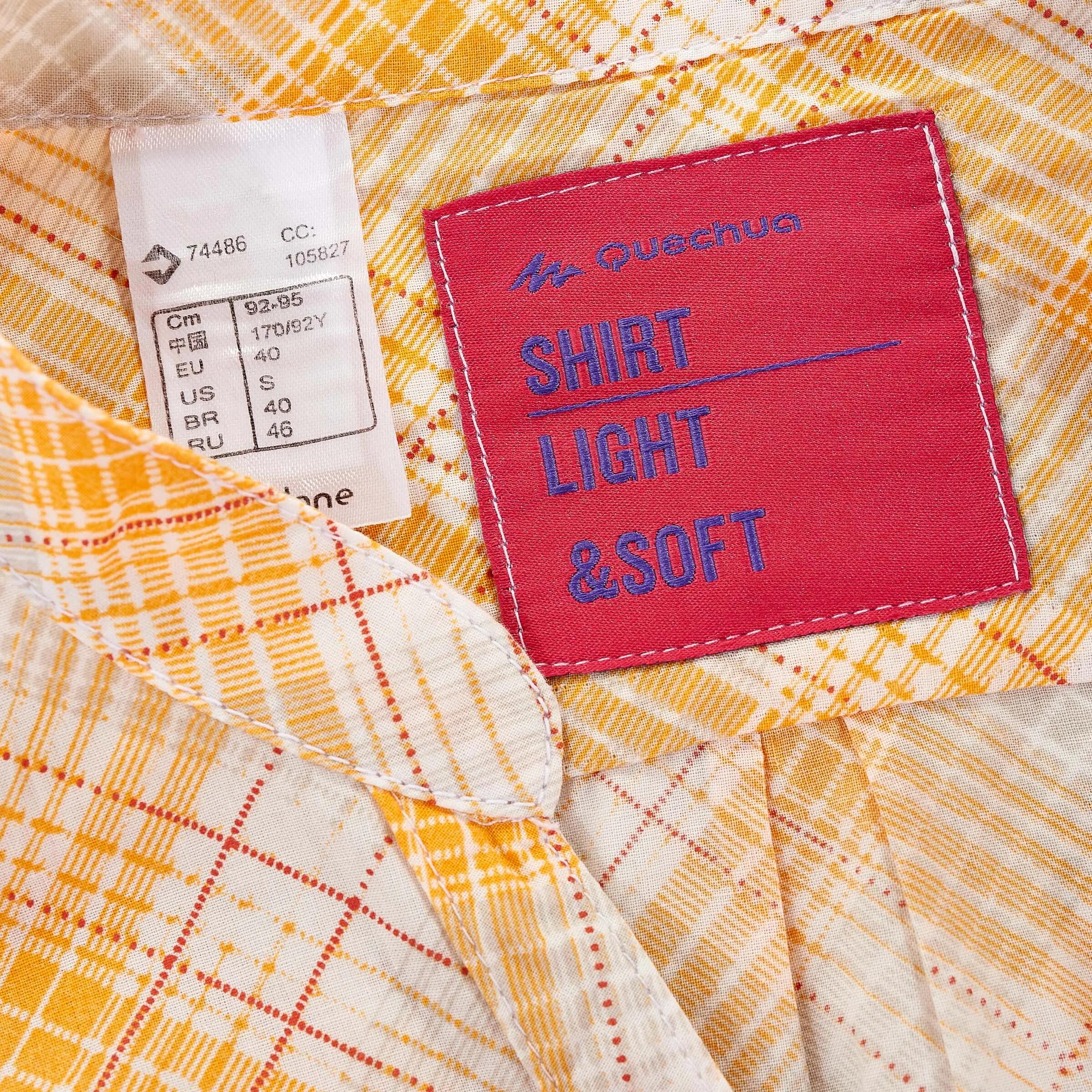 Arpenaz 100 women's sleeveless walking shirt - yellow check 8/10