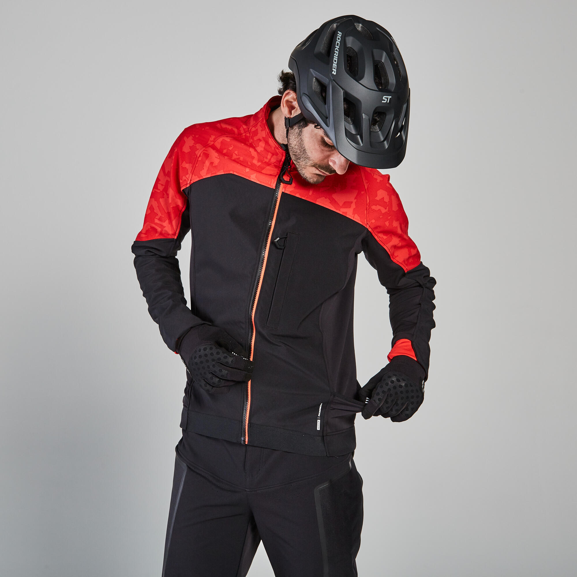 Men's Mountain Bike Touring Jacket ST 500 - Red/Black 3/12