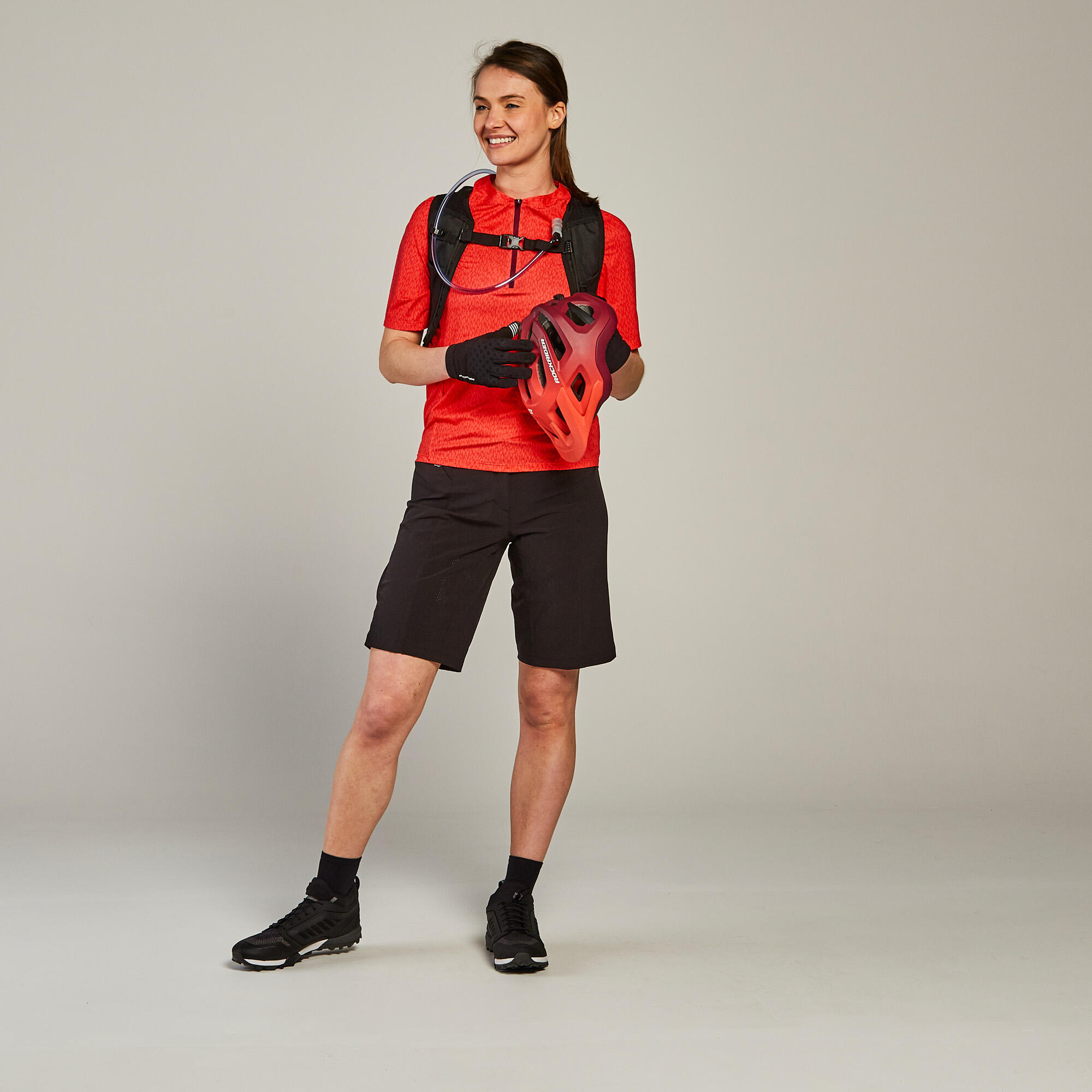 SHORT DE CICLISMO MTB MUJER ST900 NEGRO - Decathlon