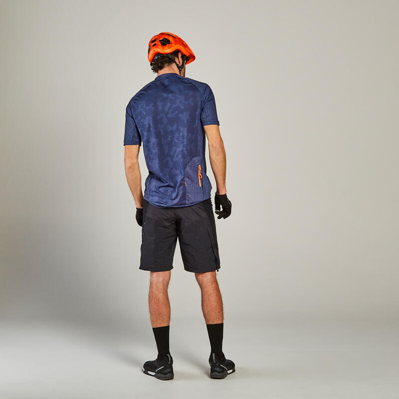 Pánský cyklistický dres na horské kolo ST500 modro-červený