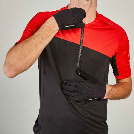 Short-Sleeved Mountain Biking Jersey - Black/Red