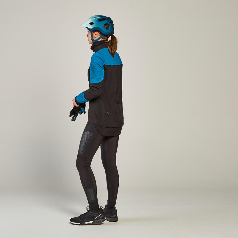 Dámská cyklistická bunda na horské kolo tyrkysovo-černá 