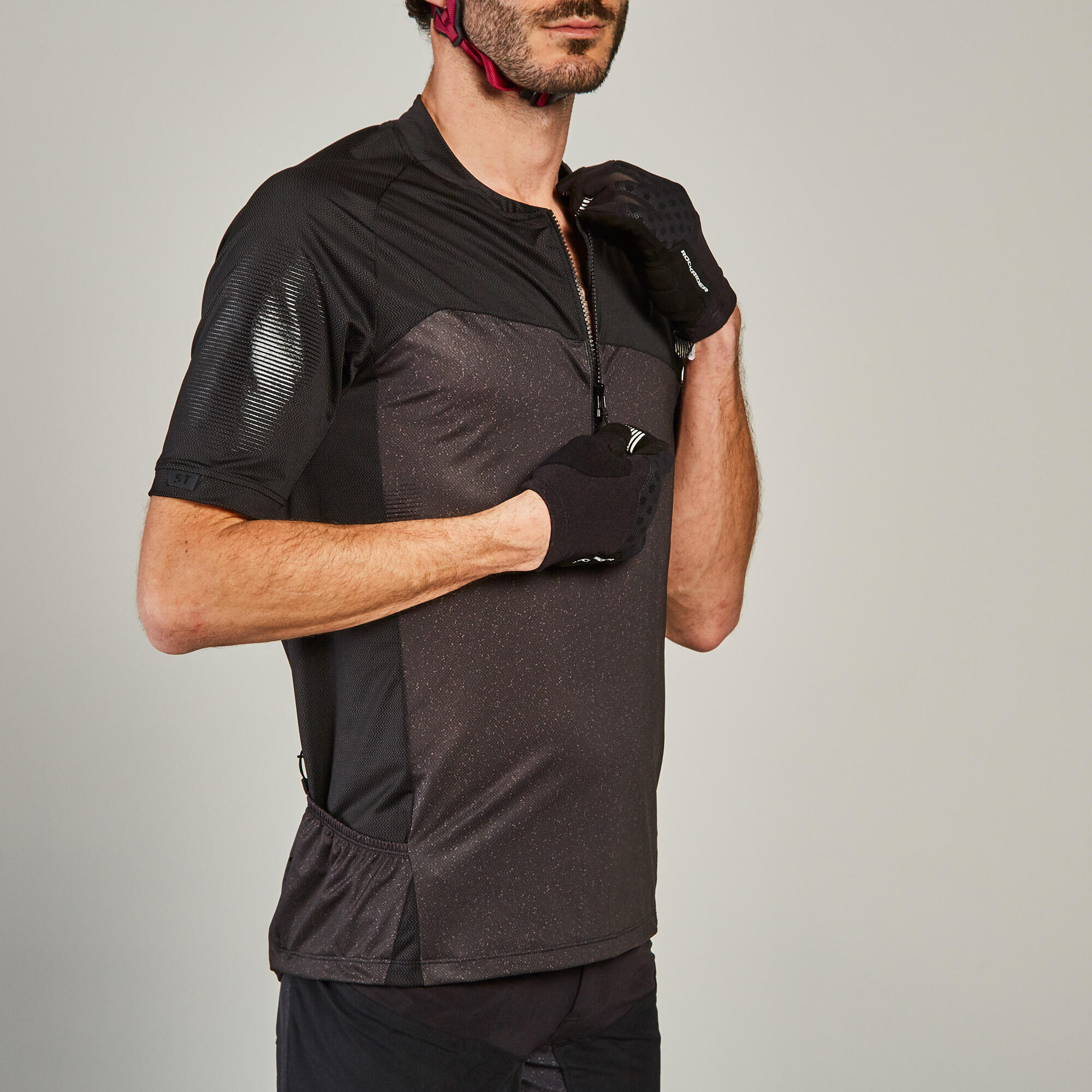 MAILLOT MANGA CORTA BTT ST 500 NEGRO HOMBRE - Decathlon