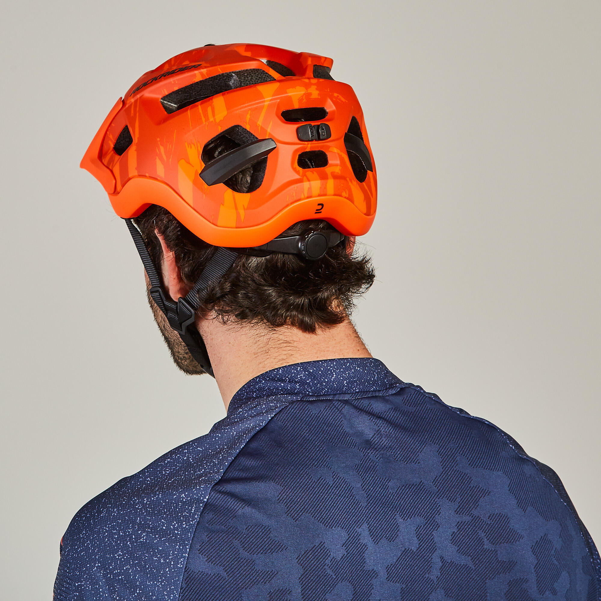 bright orange bike helmet