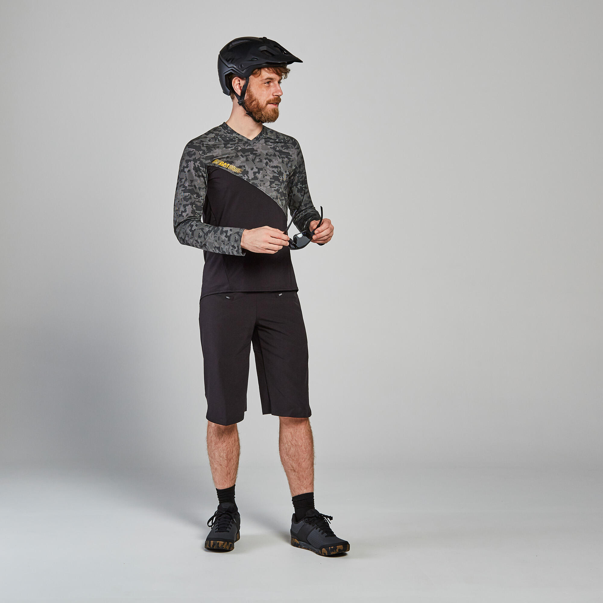 Maglia mtb uomo all mountain maniche lunghe nera ROCKRIDER | DECATHLON