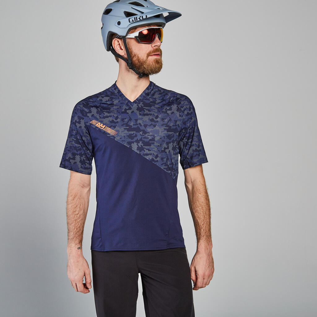 All-mountain short-sleeved mountain bike jersey - blue