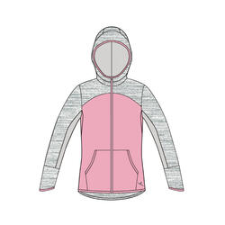 Kids' Zip-Up Hooded Sweatshirt - Pink/Grey