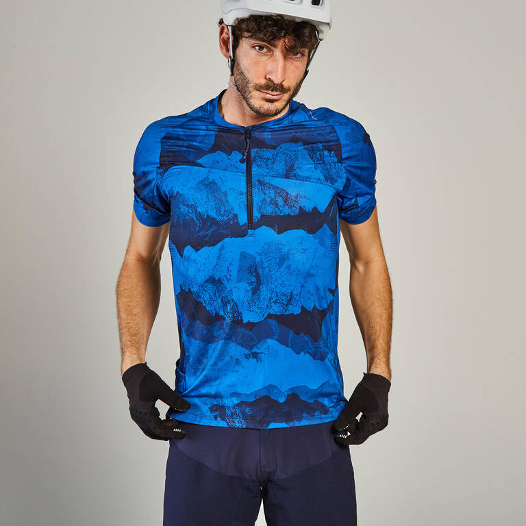 Short-Sleeved Mountain Bike Jersey ST 500 - Blue