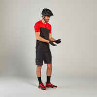 Maillot ciclismo MTB manga corta hombre Rockrider ST 500 negro y rojo