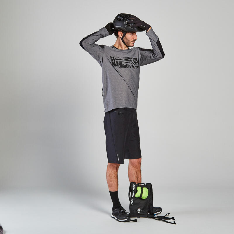 Padded MountainBiking Shorts Black ROCKRIDER Decathlon