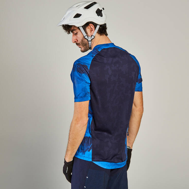 Short-Sleeved Mountain Bike Jersey ST 500 - Blue