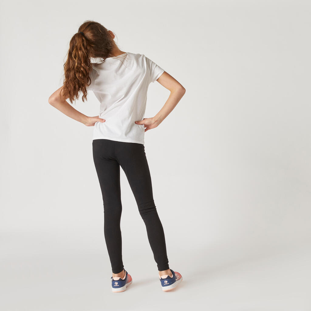 Girls' Basic Cotton Leggings - Navy