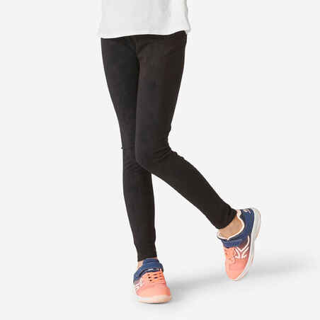 Girls' Basic Cotton Leggings - Black