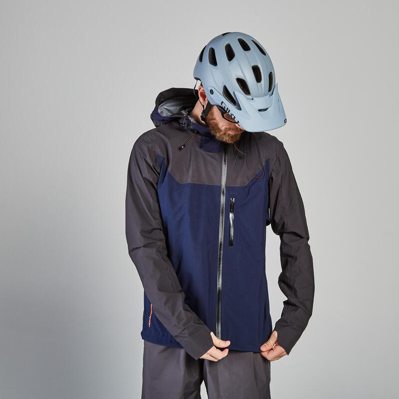 Veste coupe pluie VELO VTT All Mountain imperméable grise
