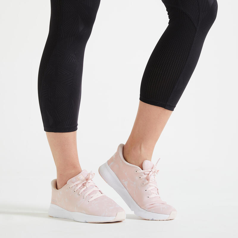 Fitnessschuhe 120 Sneaker Damen Marmorprint rosa
