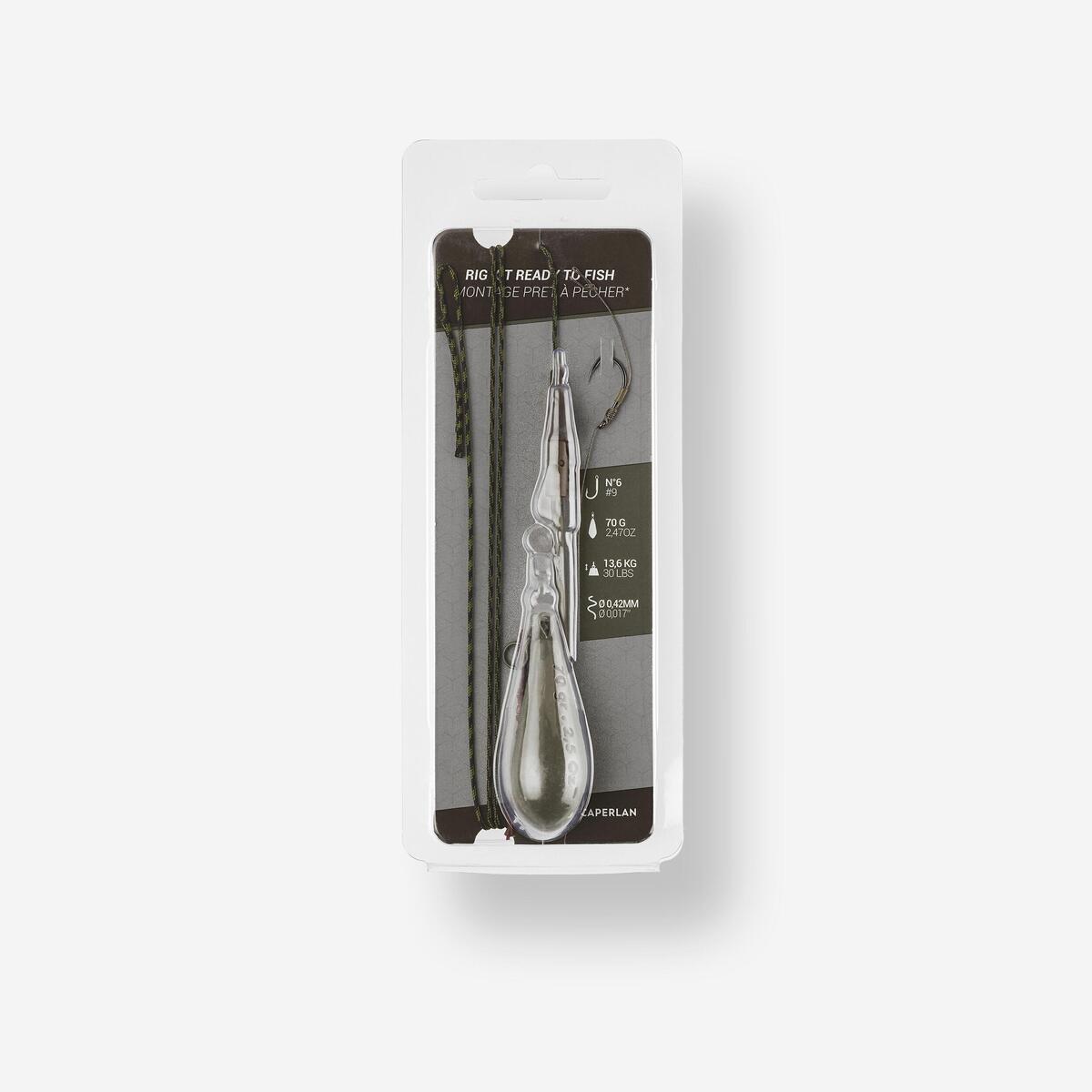 Montage carpe rig clip ready to fish 70g h6 pêche de la carpe