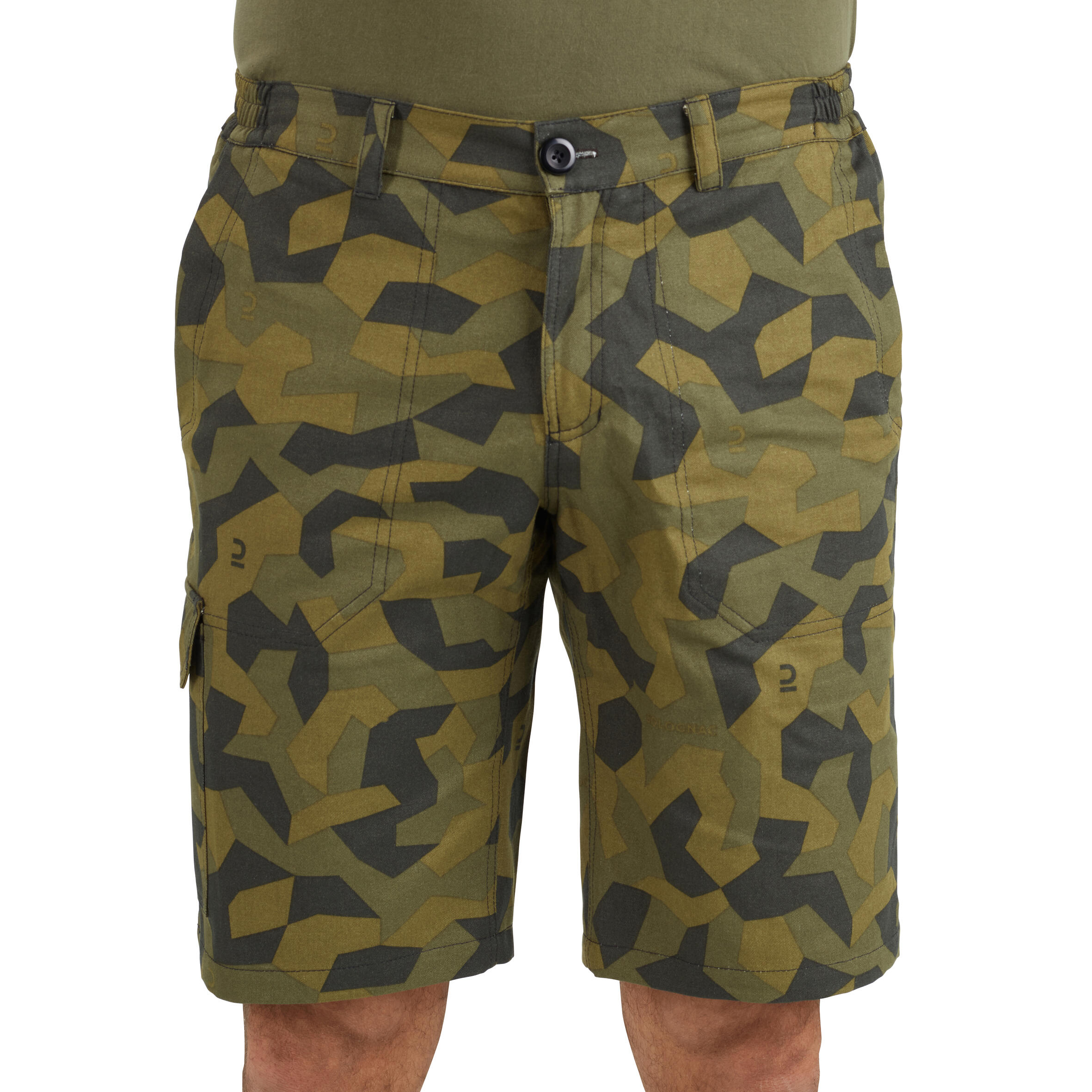 Bermudas Pantalon Corto De Caza Solognac 120 Hombre Camuflaje Verde Decathlon