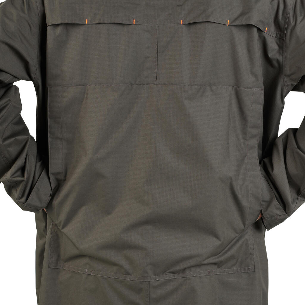 Hunting long waterproof coat 500 - Green