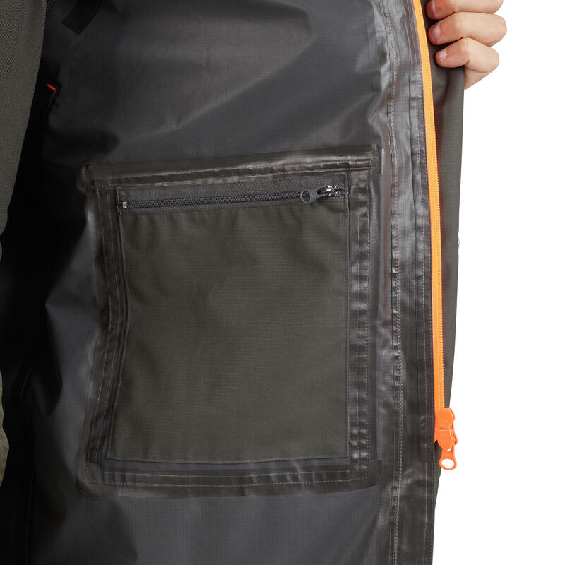 Hunting long waterproof coat 500 Green SOLOGNAC Decathlon