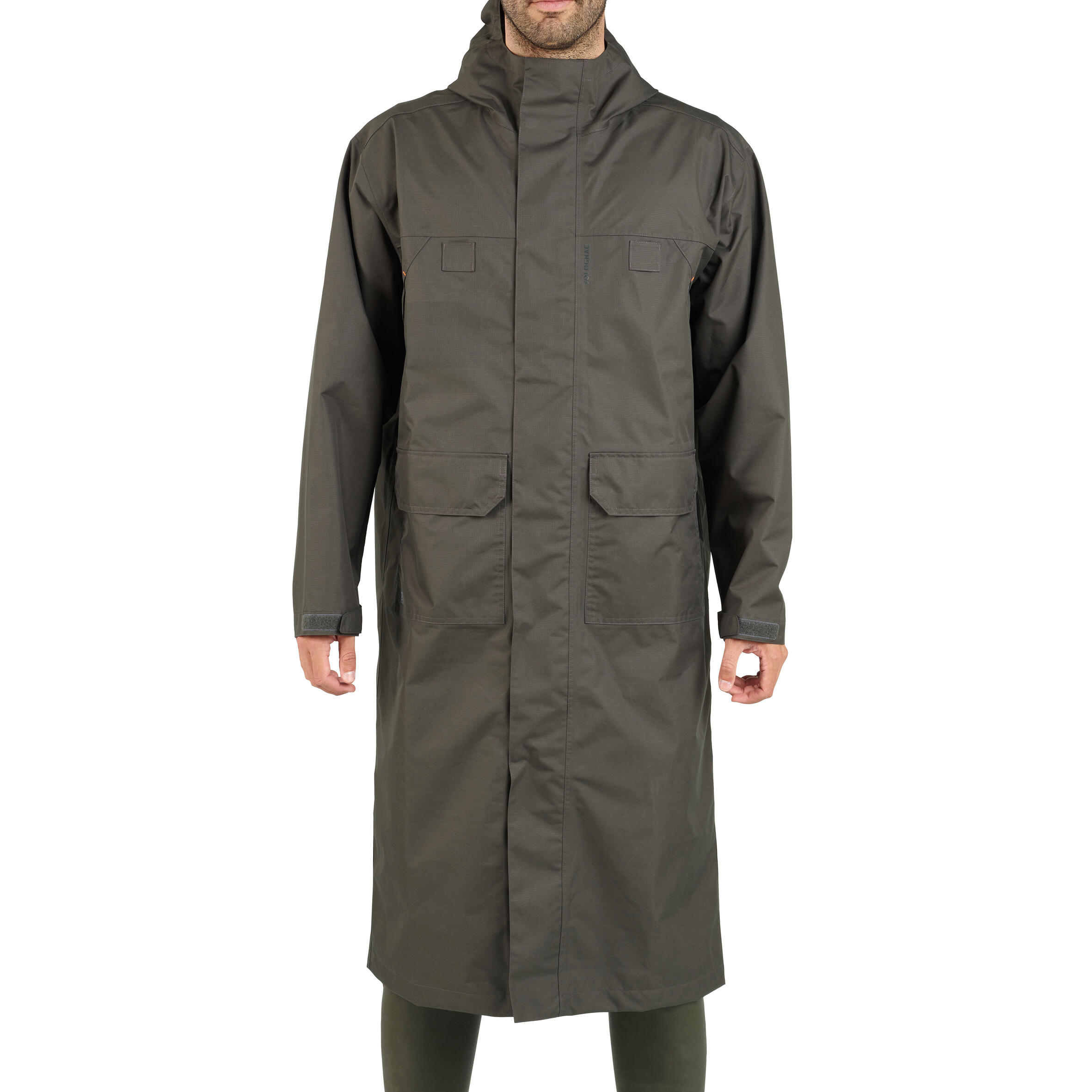 Hunting long waterproof coat 500 - Green 2/11