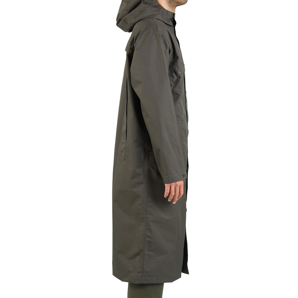 Hunting long waterproof coat 500 - Green