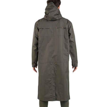 Hunting long waterproof coat 500 - Green