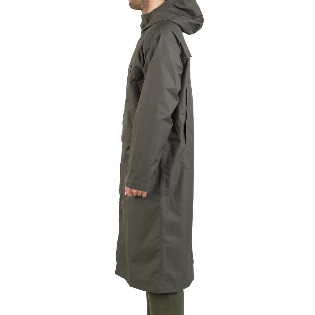 Hunting long waterproof coat 500 - Green