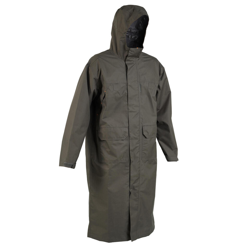 Hunting long waterproof coat 500 - Green