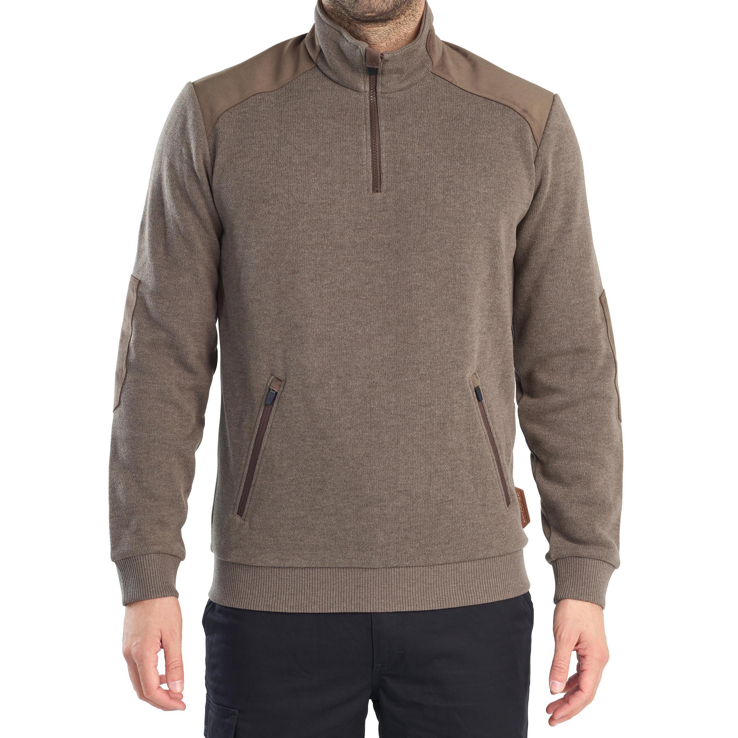 HUNTING PULLOVER 500 WATER-REPELLENT BROWN 2/11