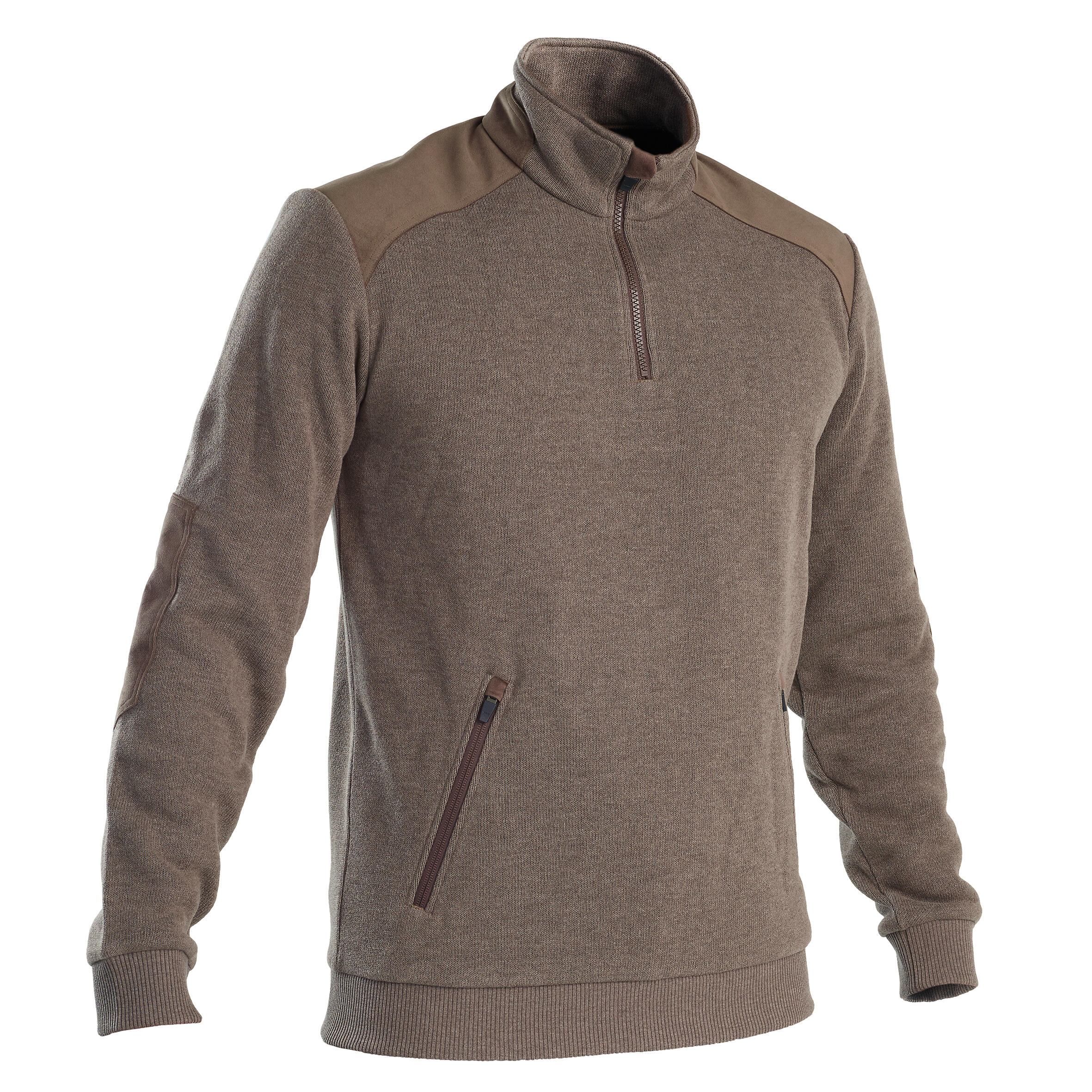 SOLOGNAC HUNTING PULLOVER 500 WATER-REPELLENT BROWN