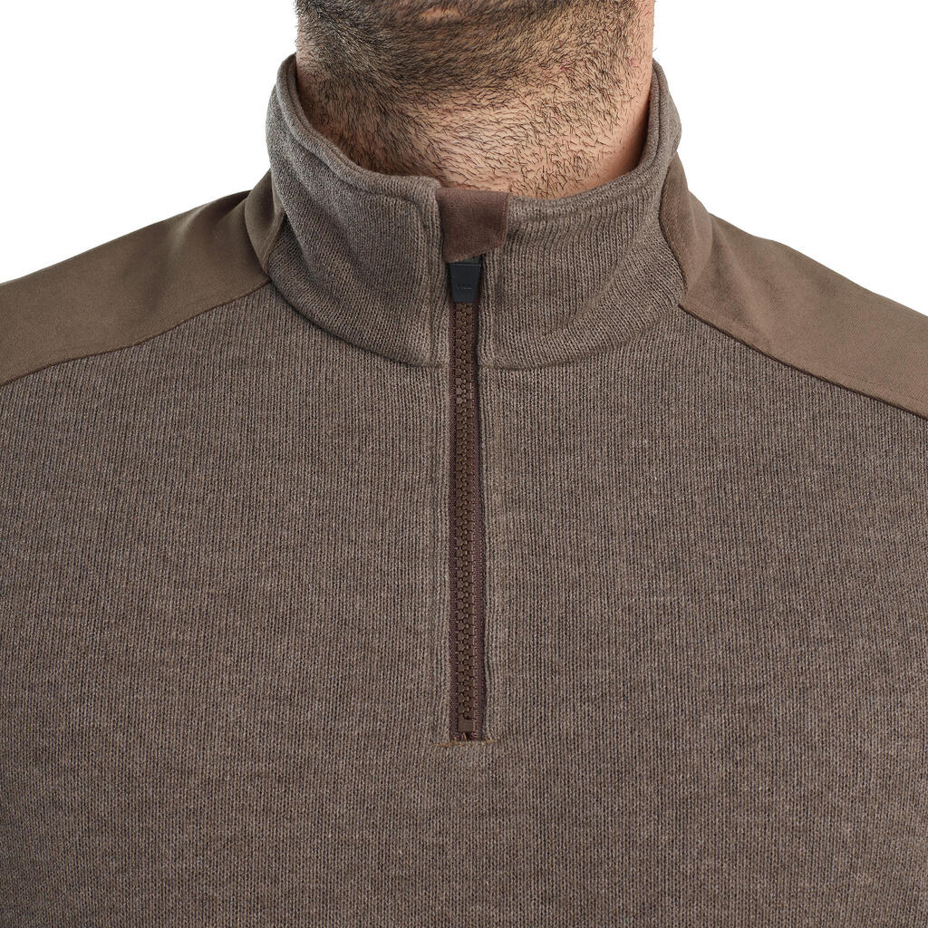 HUNTING PULLOVER 500 WATER-REPELLENT BROWN