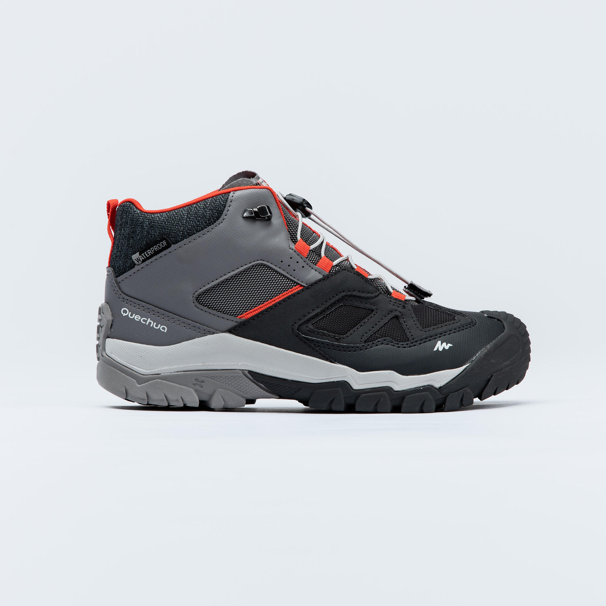 CROSSROCK MID scarpone da trekking impermeabile per bambini con lacci, grigio 35-38