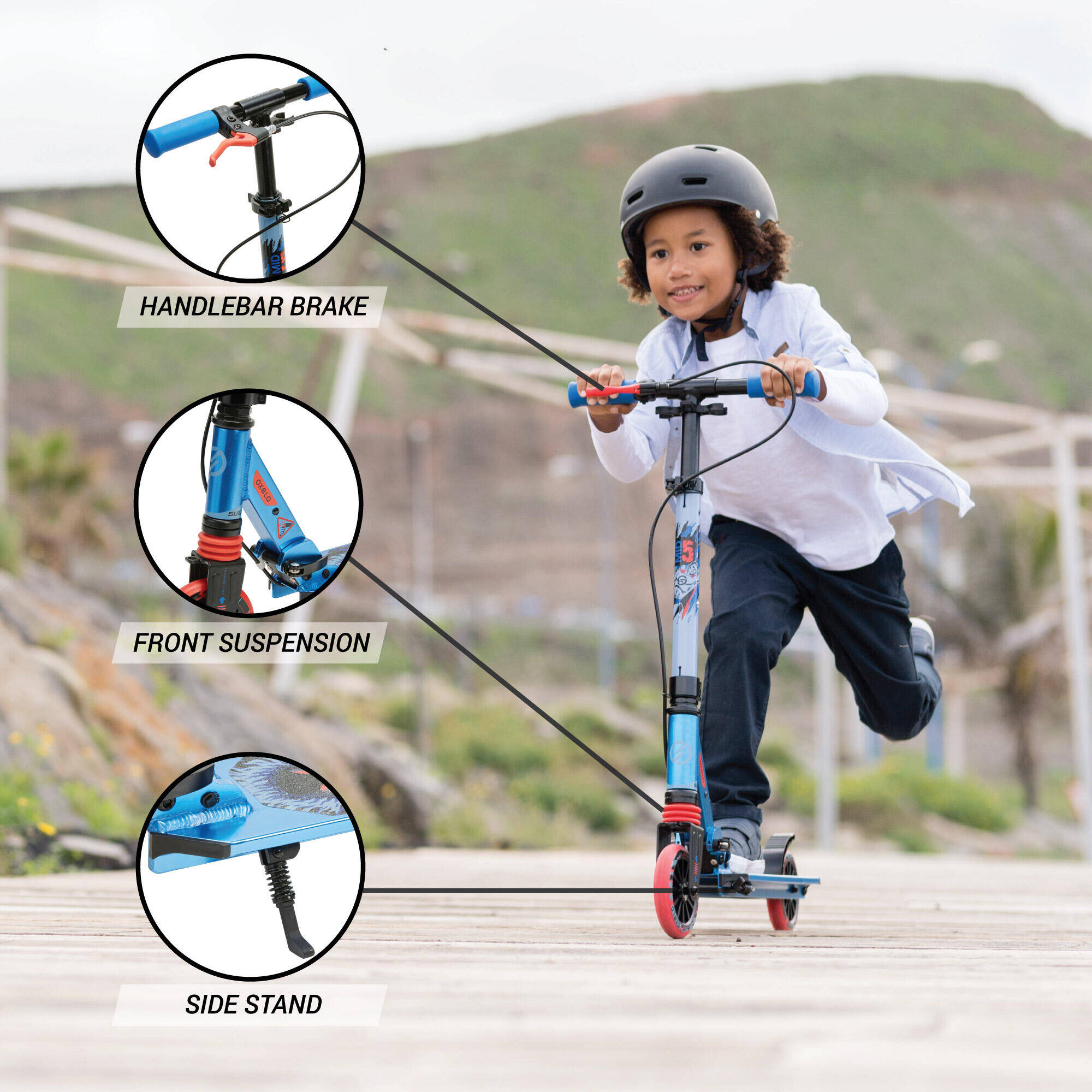 Kids' Scooter MID5 with Handlebar Brake and Suspension - Superhero -  5