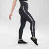 Tanz-Leggings Urban Dance Damen hoher Taillenbund - schwarz