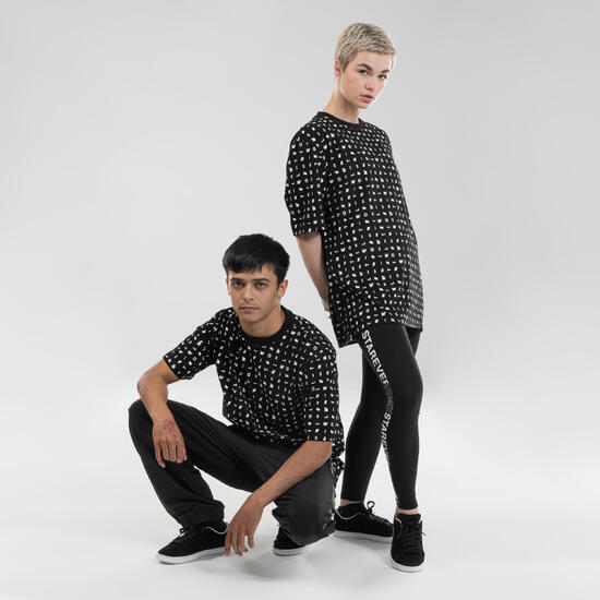 T-shirt danses urbaines à graphismes blanc et noir homme