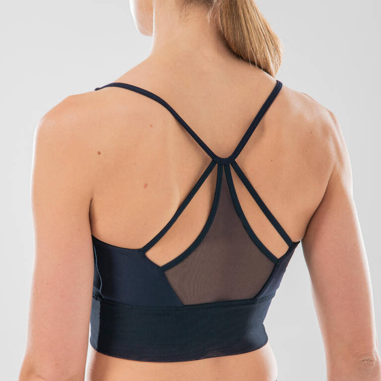 Women's Modern Dance Sports Bra - Navy Blue