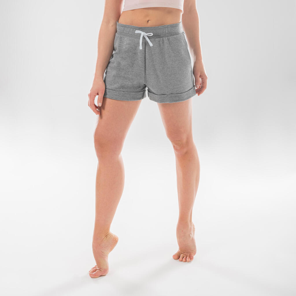 Women's Modern Dance High-Waisted Shorts - Grey