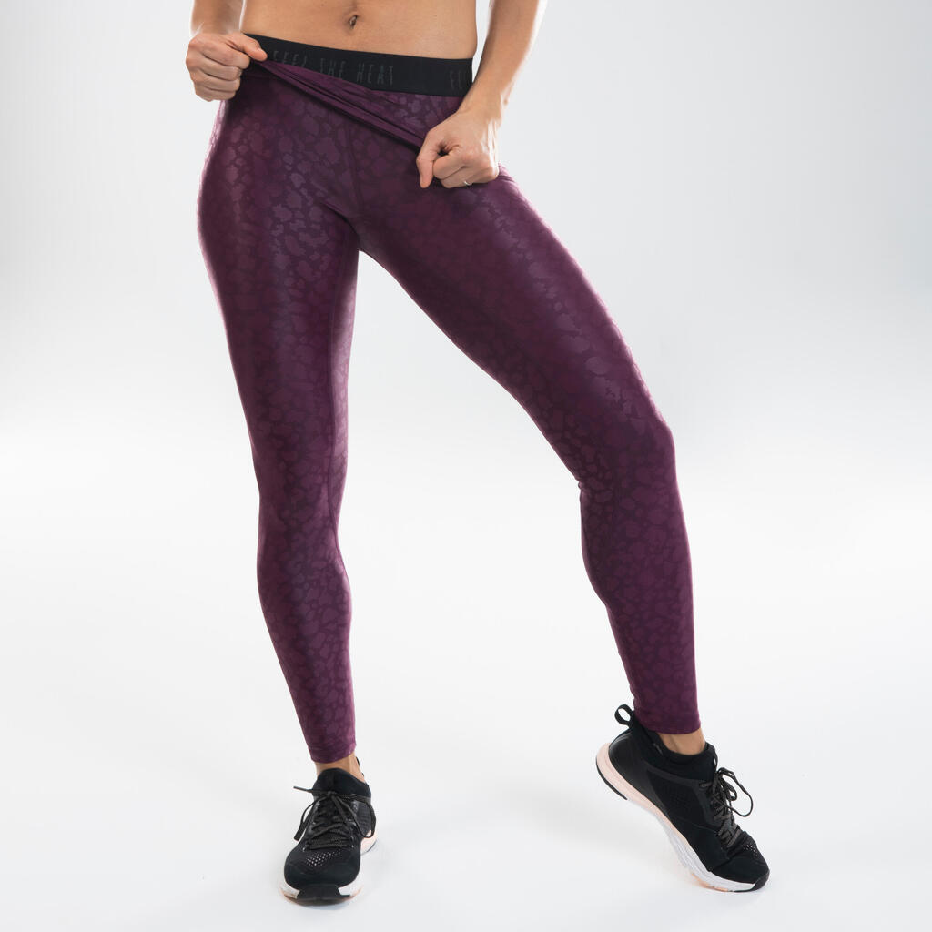 Women's fitness dance leggings - purple print