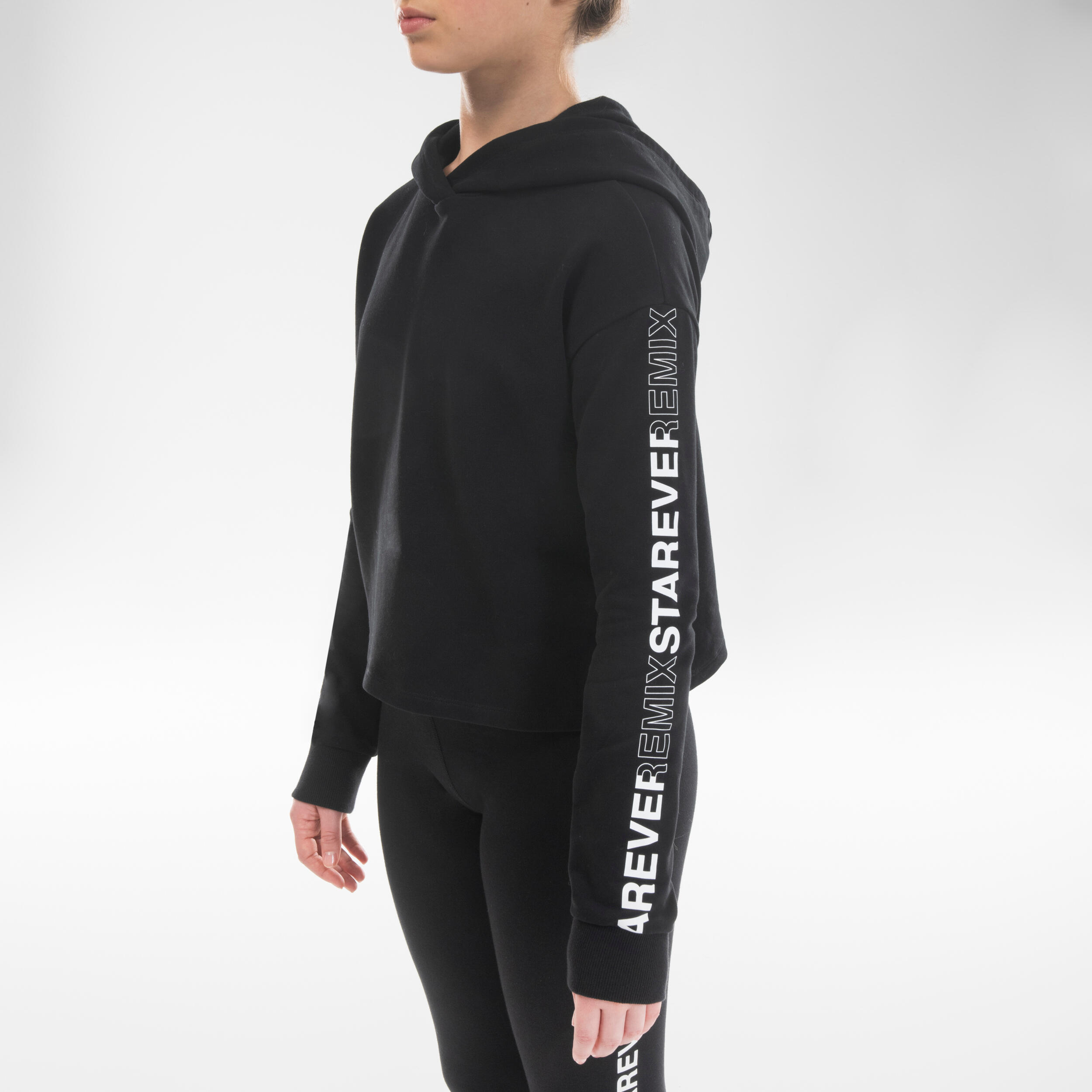 Толстовка для современного танца укороченная для девочек черная STAREVER