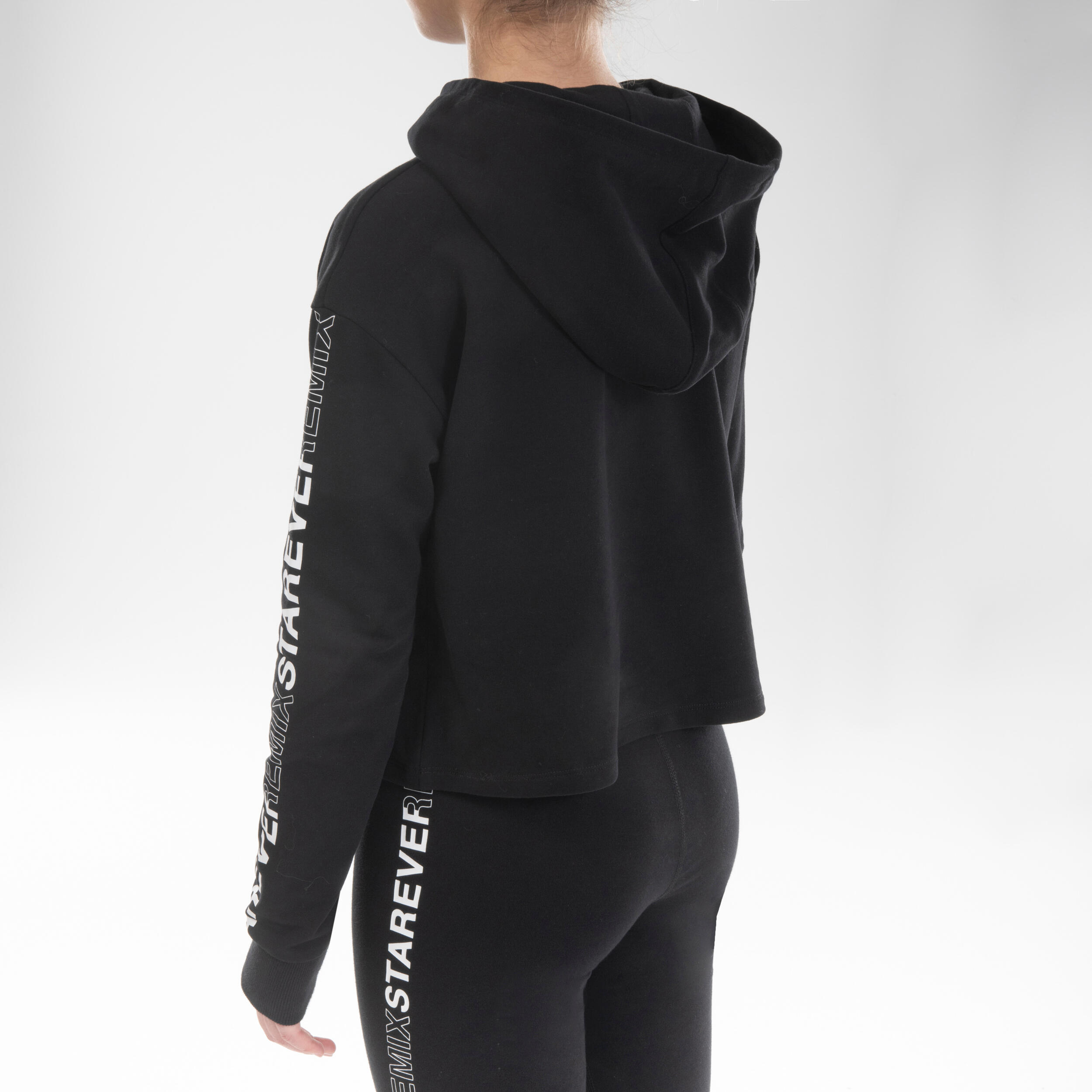 Толстовка для современного танца укороченная для девочек черная STAREVER