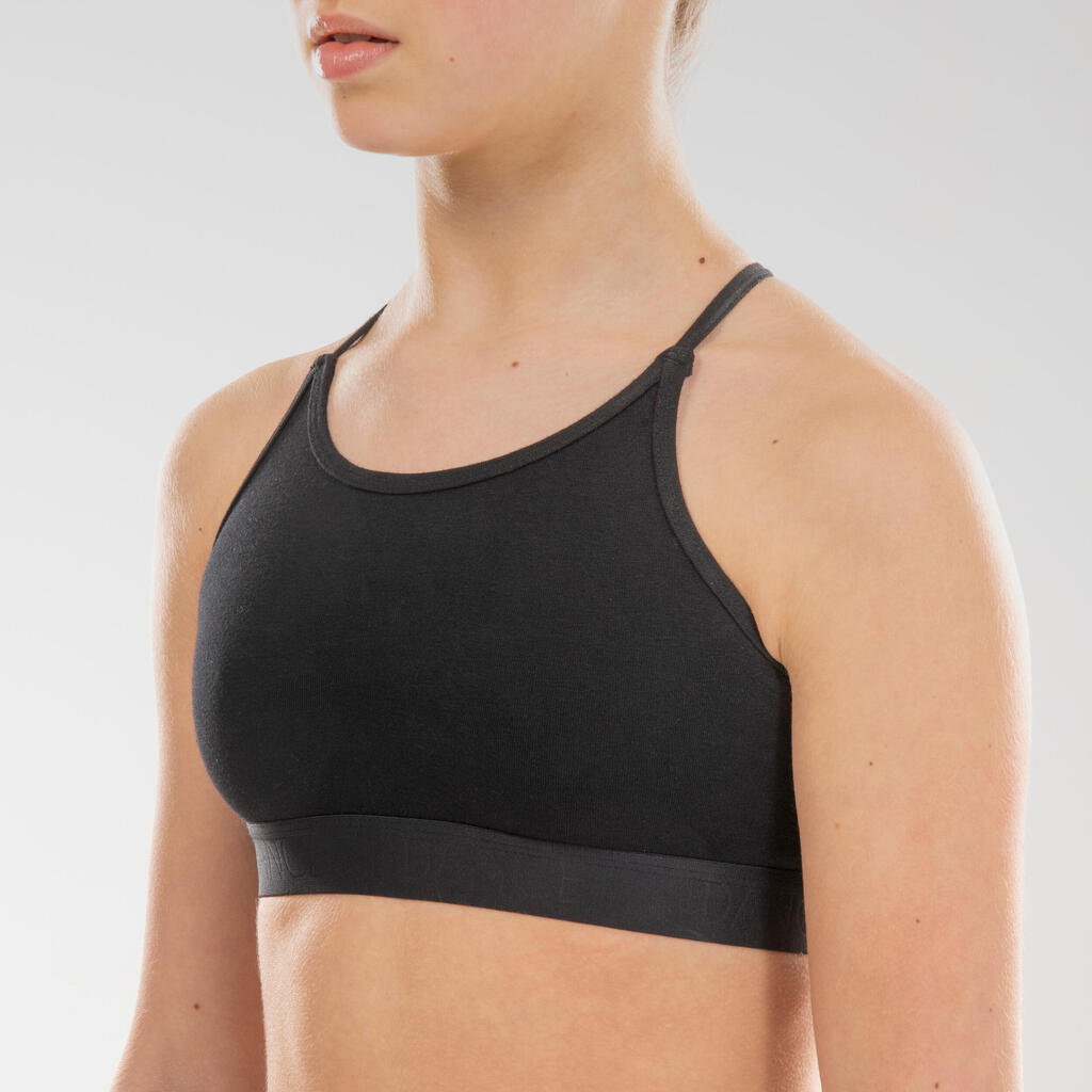 Girls' Modern Dance Crop Top - Black