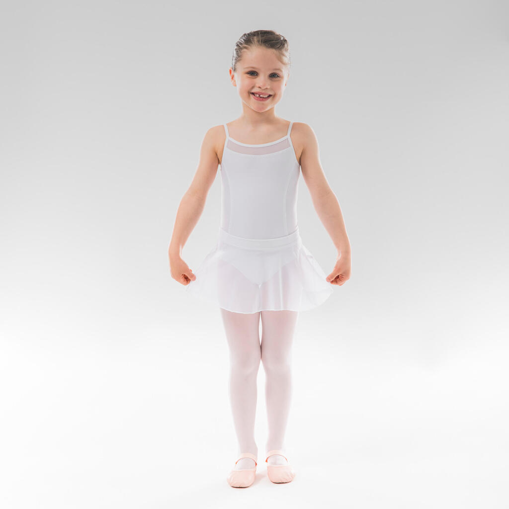 Malla ballet tirantes finos blanco niña