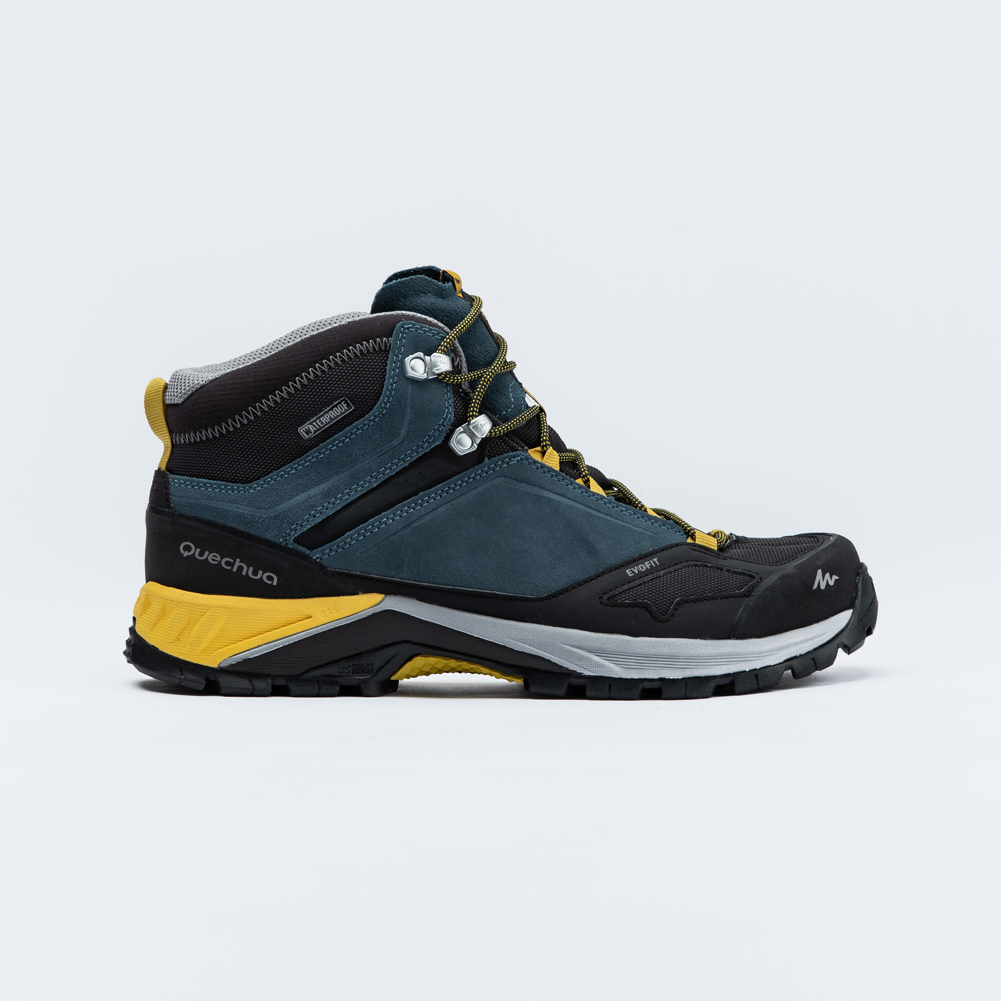 Men's waterproof mountain walking shoes - MH500 Mid - Blue/Yellow 2/4