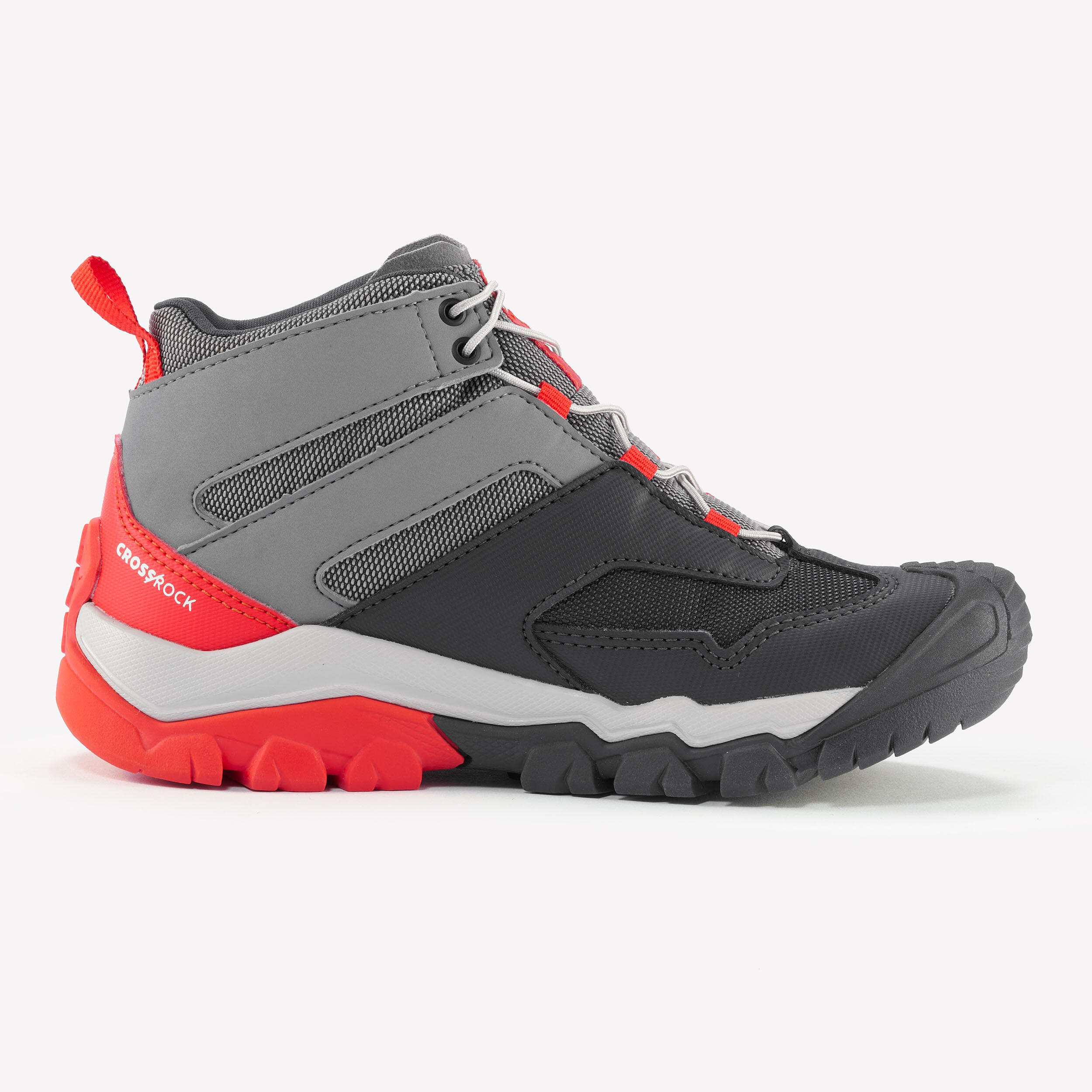 QUECHUA Wanderschuhe Crossrock halbh. wasserdicht Schnellschnürung Kinder Gr. 28–34 grau
