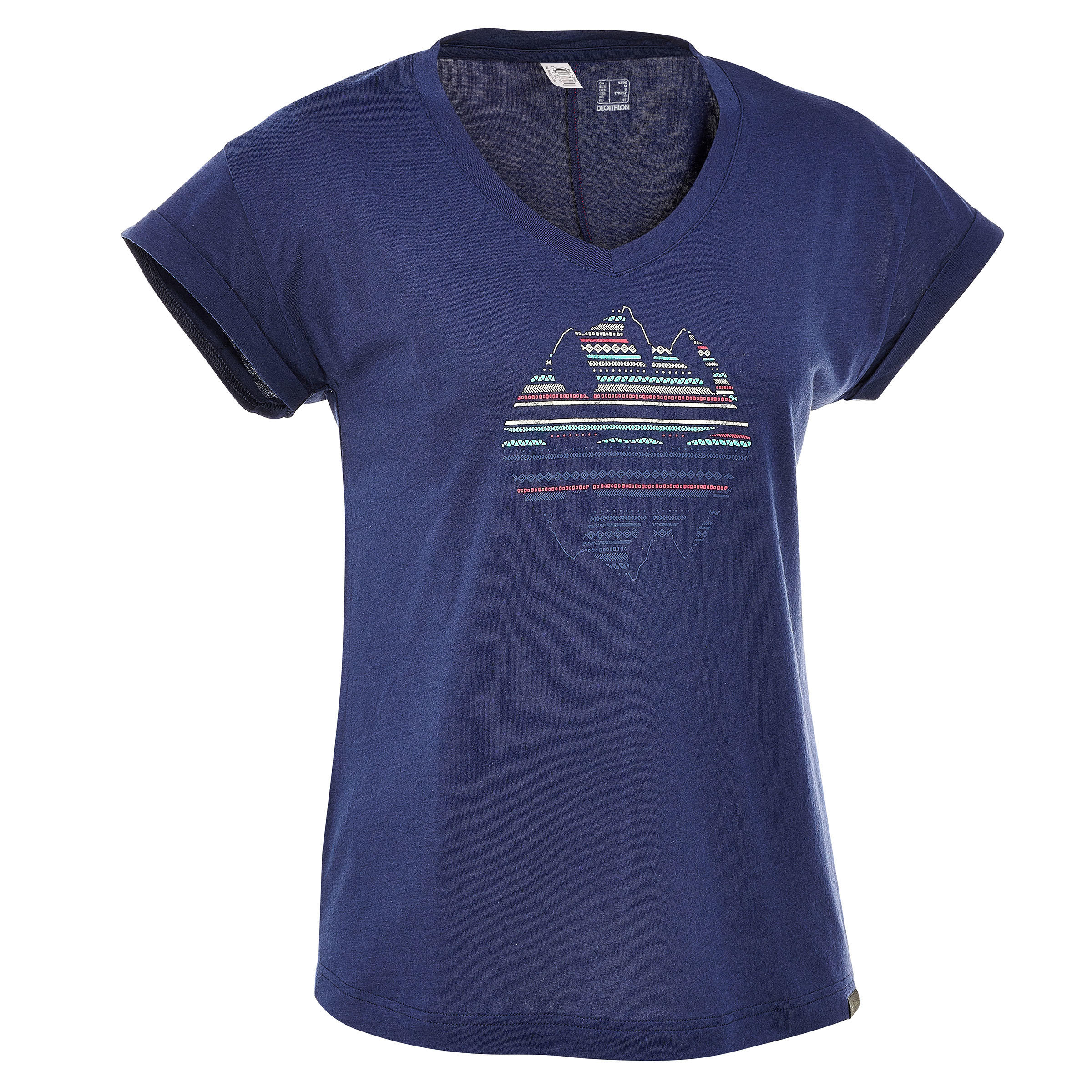 Women's Arpenaz 100 short-sleeved Hiking T-shirt Blue 1/12