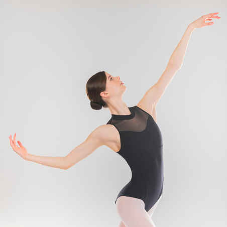 Women's High-Necked Ballet Leotard - Black