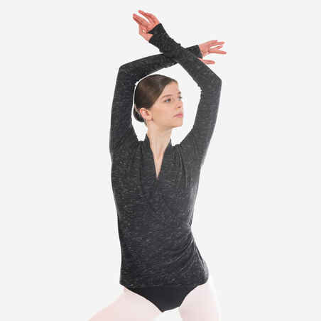 Moteriška baletui skirta palaidinė, antracito pilkos spalvos