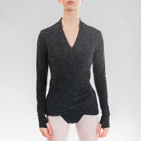 Cache coeur danse classique gris anthracite femme