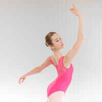 Girls' Mixed Media Ballet Leotard - Pink